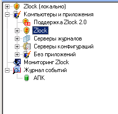 Рис. 15. Дерево консоли Zlock